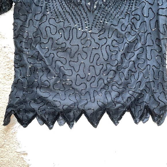 Denise Elle | Vintage 80’s L silk bead and sequin top - Picture 6 of 10